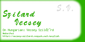 szilard vecsey business card